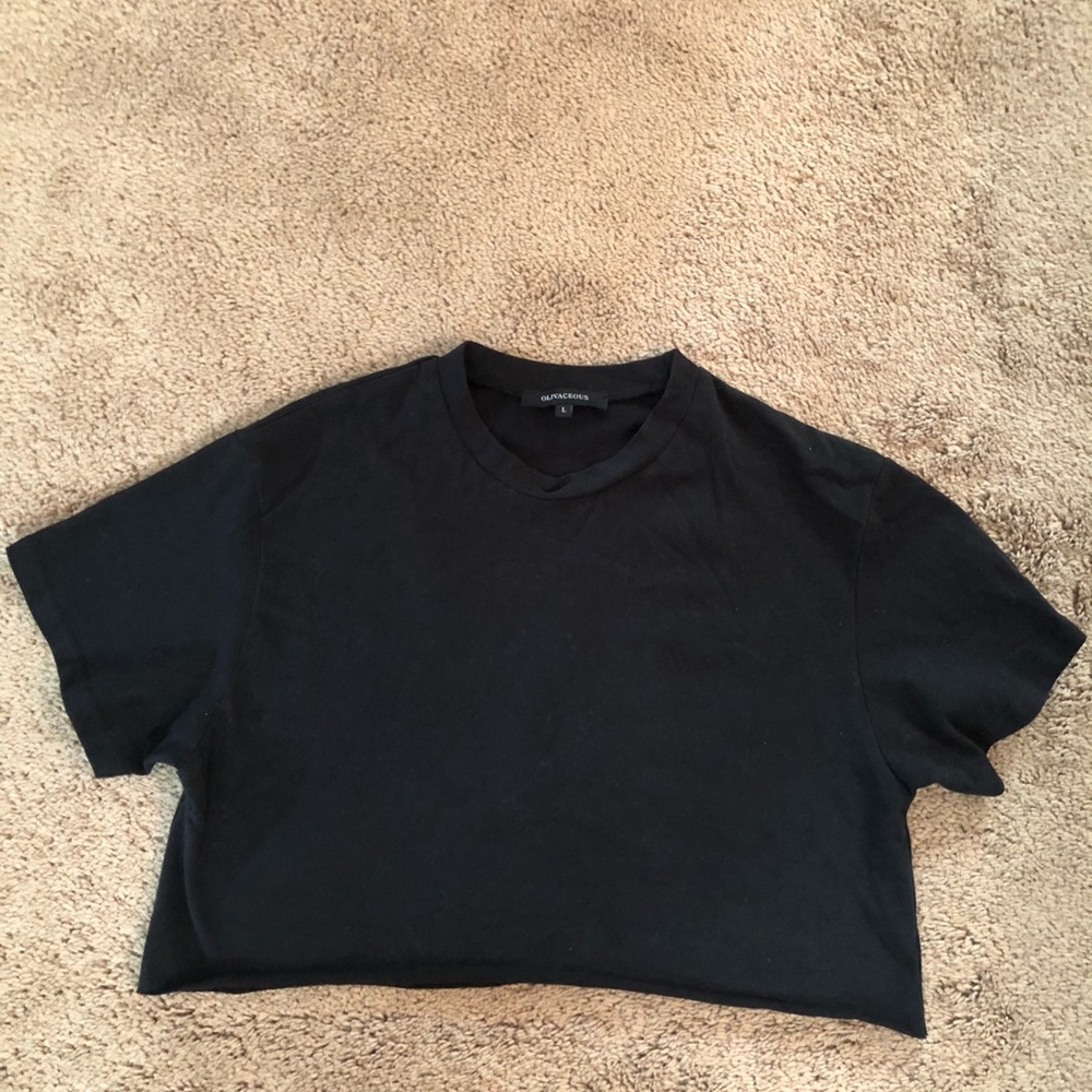 Olivaceous Cropped blk T-shirt L